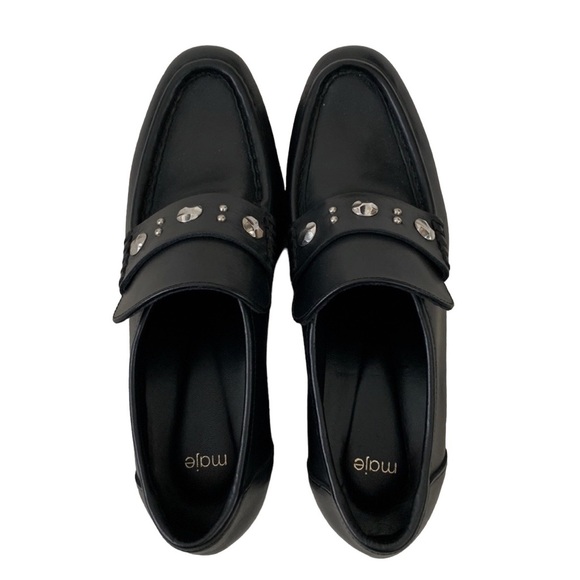 MAJE Studded Leather Platform Loafers - Picture 13 of 13